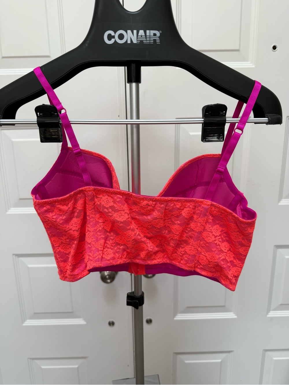 Nanette Lepore Pink & Coral Lace Longline Bustier Bra - Picture 4 of 6